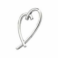 14K White Gold Heart Pendant Slide